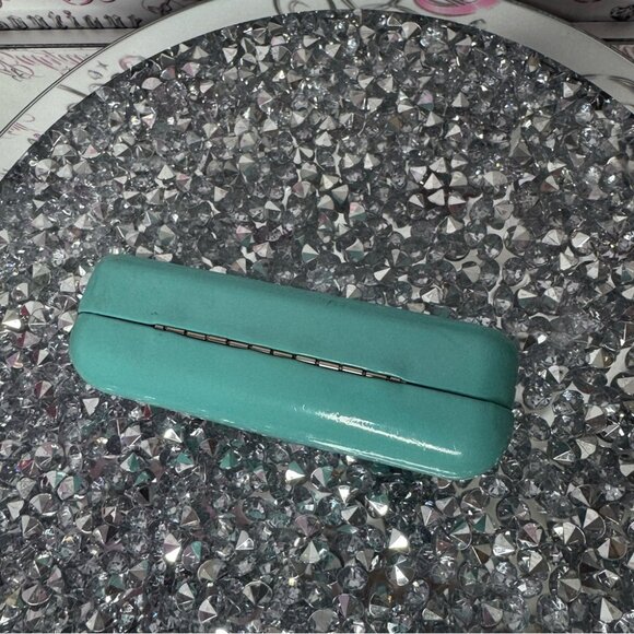 Tiffany & co glasses case sunglasses reading glasses blue turquoise cream inside - Picture 2 of 10